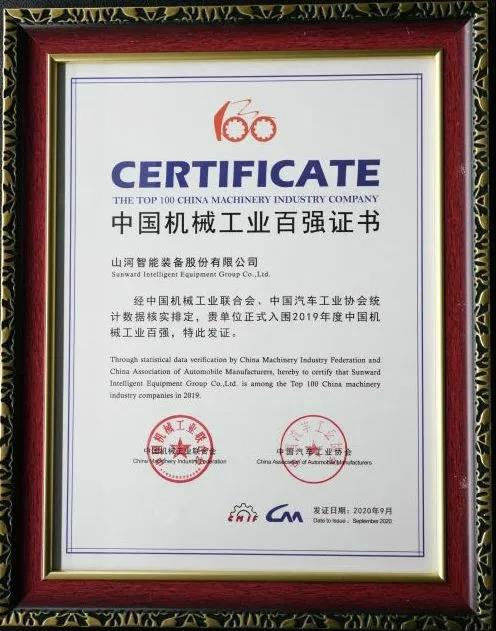 2019年中国机械工业百强宣布，3044am永利集团智能排名52位